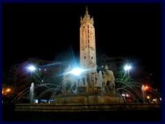 Alicante by night 23 - Placa de los Luceros with the Levante fountain