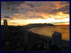 Skyline views from Gran Hotel Bali 25  sunset over Benidorm seen from our balcony