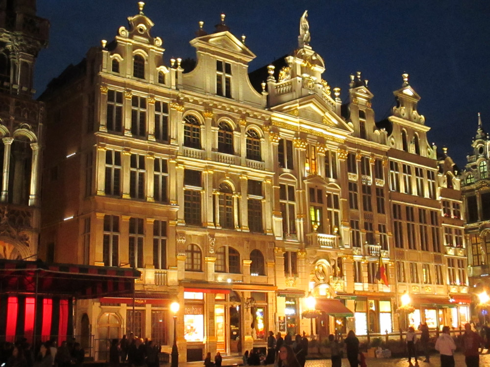 Brussels by night - Grand Place, Old Town, Marché aux Herbes, European ...