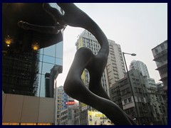 "Happy Man" sculpture at the main entrance to Langham Place.