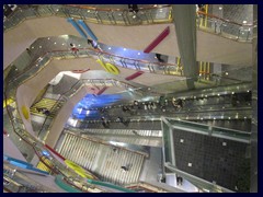 Langham Place has an incredible futuristic atrium with a very long escalator, Xpresscalator, where shoppers can travel 76m up. It is one of Hong Kong's to vertical malls, with 15 floors of shopping!