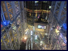 Langham Place has an incredible futuristic atrium with a very long escalato.