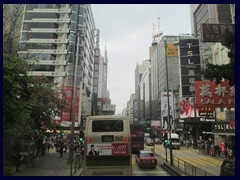 Nathan Road from a double decker bus.