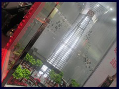 LEGO skyscraper in a bank at Nathan Road. The building is World Trade Centre in Shenzhen.