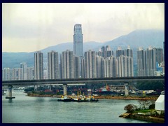 Tseun Wan, a bay in New Territories, has a skyline that is dominated by 80-storey Nina Tower from 2007 (6th tallest in HK).