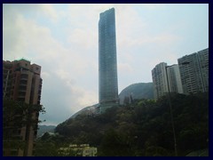 Highcliff and The Summit. Two very tall (220& 252m) residential buildings, often referred to as "The Chopsticks", stand on a very high hill in Mid-Levels district. The tallest of these two was built in 2003 and has 73 floors! 