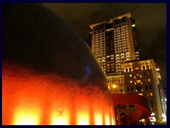 Space Museum and Peninsula Hotel. The dome is shifting colours.