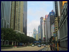 Gloucester Road is the most impressive road in Wan Chai. There are many crossing skybridges where you can get this view.