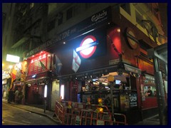 SoHo by night. SoHo has a lot of British pubs and Spanish restaurant, and very rare stores, like Buddha stores and Jade stores.