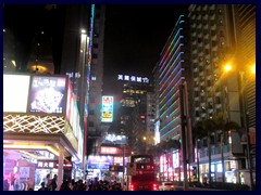 Nathan Road, the main road of Tsim Sha Tsui, Kowloon really comes alive at night with all tasteless but still cool neon lights, cheap restaurants, expensive stores and luxury hotels.