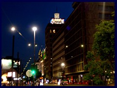 Ljubljana by night 013 - Neboticnik skyscraper,  Slovenska road