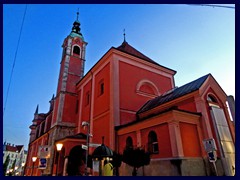 Ljubljana by night 095 - Franciscan Church