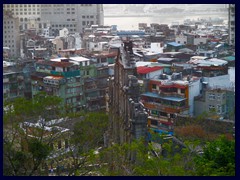 St Paul's Church Ruin and a gritty residential area.