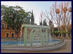 Murcia City Centre 113 - Jardin del Salitre, fountain with three arches symbolising 3 cultures that lived side by side in Murcia.