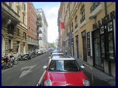 Via M. Diogio where our hotel was, next to Piazza Cavour.