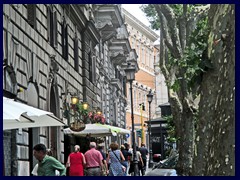 Via Merluna with it's nice cafés.