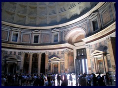 Pantheon means "temple for all the gods" and that is exactly what it was until 609 when it was converted into a church. It is famous for it's dome with a hole on the top, called the Oculus, where sunlight ("the light of God") is shining down on the floor on sunny days.