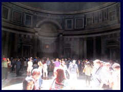 Pantheon. The famous light that comes from the holte on the top.