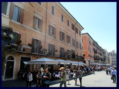 Piazza Navona has many expensive open air restaurants.