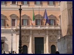 Palazzo Montecitorio is the seat of the Italian Chamber of Deputies, part of the parliament.