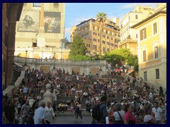 The Spanish Steps, considered one of the main sights of Rome, are situated on a hill and is a popular place to sit down for tourists.
The steps was inaugurated by Pope Benedict XIII during the anniversary 1725. It was designed by Alessandro Specchi and Francesco De Sanctis, after decades of discussions about how to urbanise the steep Pincian hill up to the roman catholic renaissance church on top of the hill,
Trinità dei Monti (that was under renovation during our visit unfortunately), and the Egyptian obelisk next to it, Obelisco Sallustiano. The baroque stairs were renovated in 1995.