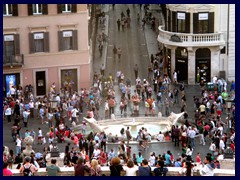 Piazza di Spagna with Fontana della Barcaccia from above.