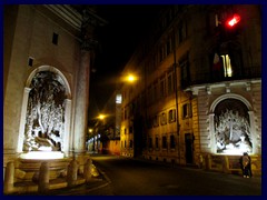 Via delle Quattro Fontani (Road of Four Fountains) is a road that has an intersection with four renaissance fontains, one in each corner. They where commissioned by Pope Sixtus V and installed in the 1580s.
