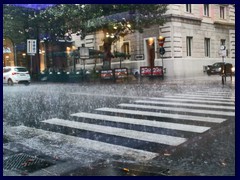 Via Veneto. It was raining cats and dogs while we was inside the restaurant.