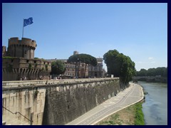 Castello Sant'Angelo from Ponte Sant'Angelo and River Tiber.