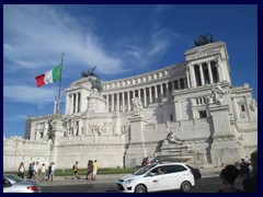 Monumento Nazionale a Vittorio Emanuele II (National Monument to Victor Emmanuel II) at  Piazza Venezia is a beautiful white classcist building that is the national monument of Italy. It is sometimes called Altare della Patria (Altar of the Fatherland). It was completed in 1925. Here you find Tomb of the Unknown Soldier under the statue of the godess Roma.