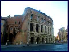 Teatro Marcello, on Campus Martius (Field of Mars) between the banks of Tiber and Capitoline Hill, is a theater with an architecture that reminds of Colosseum, built in 13 BC. It was planned by Julius Caesar and several temples were demolished to make way for it. It was converted into a fortress in the 13th century and a palace for the Orsini family was built on top of the ancient theater in the 16th century.
Today it is uses as apartments, and the surroundings for summer concerts. Theatre of Marcellus inspired the Sheldonian Theater in Oxford, England.