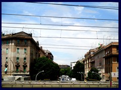 Trastevere district just outside central Rome seen from the airport train 