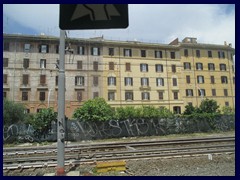 Trastevere district just outside central Rome seen from the airport train 