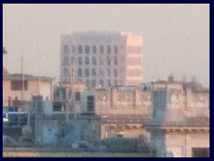 Views of Rome from Pincio Hill towards EUR and the Palazzo della Civiltà Italiana.