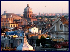 Views of Rome from Pincio Hil. Note Pantheon to the left with it's circular dome, right next to the taller St Agnese in Agnone.