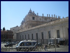 Police can be seen anywhere in St Peter's Square.