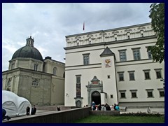 The Palace of the Grand Dukes of Lithuania, Lower Castle, was demolished in 1801 and rebuilt between 2002-2009. It was part of the program of nation-building after the fall of the iron curtain, considered controversial among several historians. Inside the palace there is a museum with art and furniture that belonged to Lithuanian and Polish kings, and the National Museum. The ruins of the base of the palace can be seen from the basenent, and everything is explained in English. The Palace of the Grand Dukes was originally constructed in the 15th century for the rulers of the Grand Duchy of Lithuania and the future Kings of Poland. During Lithuania's presidency of the Council of the European Union, the palace was used as one of the main venues for the meetings of heads of European countries.  