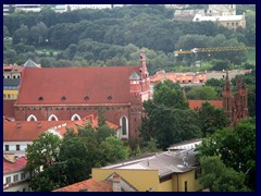 Views from Gediminas Tower: St Anne Church and Bernardine Church