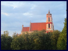 St Philip and St Jacob's Church, just North of Lukiškės Square. The church has recently been repainted from yellow to red.