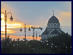 Russian orthodox church at the other side of the river seen from Gedimino Ave.