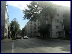 Naujamiestis (New Town) - intersection Mindaugo/Kauno streets at our apartment building.