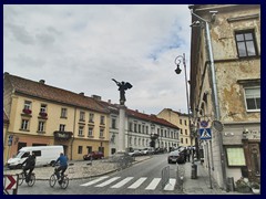 Uzupis street/Paupio street and the angel statue