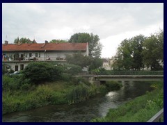  Vilnia River, Uzupis. Uzupis means "the other side of the river", referring to the bordering Vilnia river that Vilnius was named from.