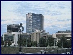 Parliament building and highrise building seen from Zverynas.