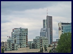 Skyline seen from Mindaugo Bridge: Europa Tower, Vilnius tallest skyscraper (129m to the roof).