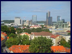 Views from the Bell Tower: Vilnius modern skyline. Europe Tower (129m to the roof)  is the tallest building). Most of these buildings were completed as late as in 2004.