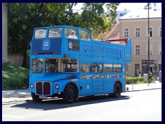 Double decker bus outside the cathedral