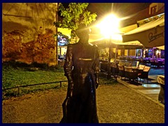 Zagreb by night - Tkalčićeva Street, Statue of Marija Juric Zagorka